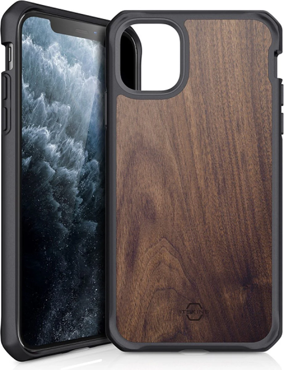 ITSKINS iPhone 11 Pro Level 2 HybridFusion Dark Wood - Image 3