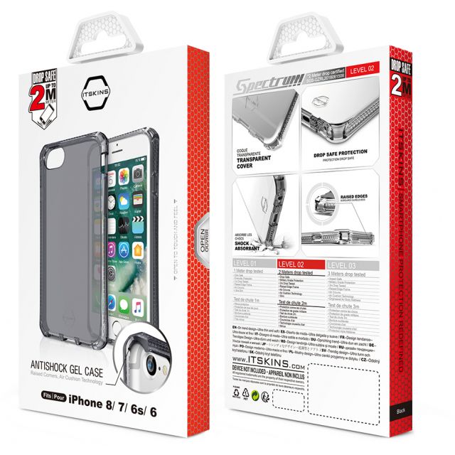 ITSKINS iPhone 8/7/SE2/SE3 Level 2 SpectrumClear Black - Image 6