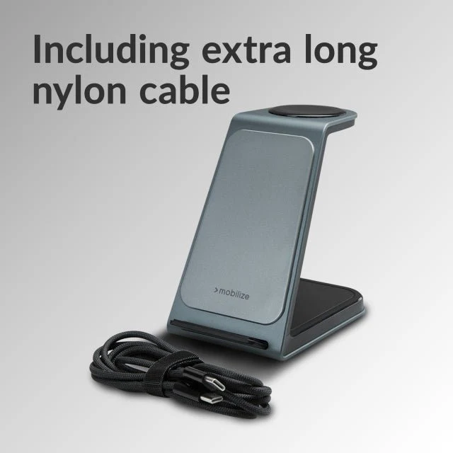 Mobilize 3in1 Aluminium Wireless Charger Station 15W USB-C - Image 7