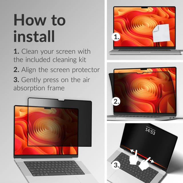 Mobilize Privacy Screen Protector MacBook Air 15.3i 2023-24 - Image 3