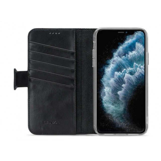 Senza Desire Leather Wallet Apple iPhone 11 Pro Deep Black - Image 2