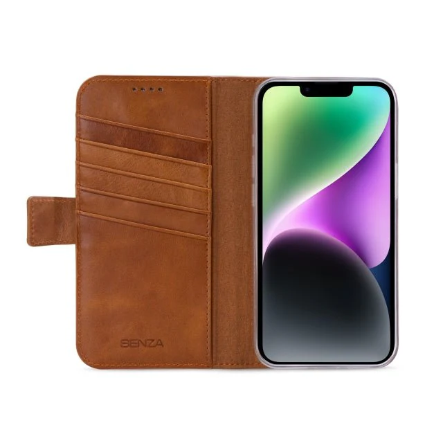Senza Desire Leather Wallet iPhone 14 Burned Cognac - Image 2